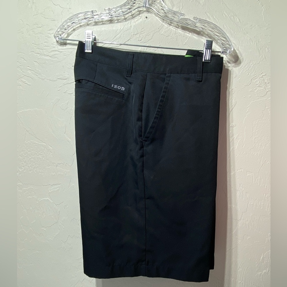 Izod Golf Classic Shorts Sz 33 Mens Black Flat Front